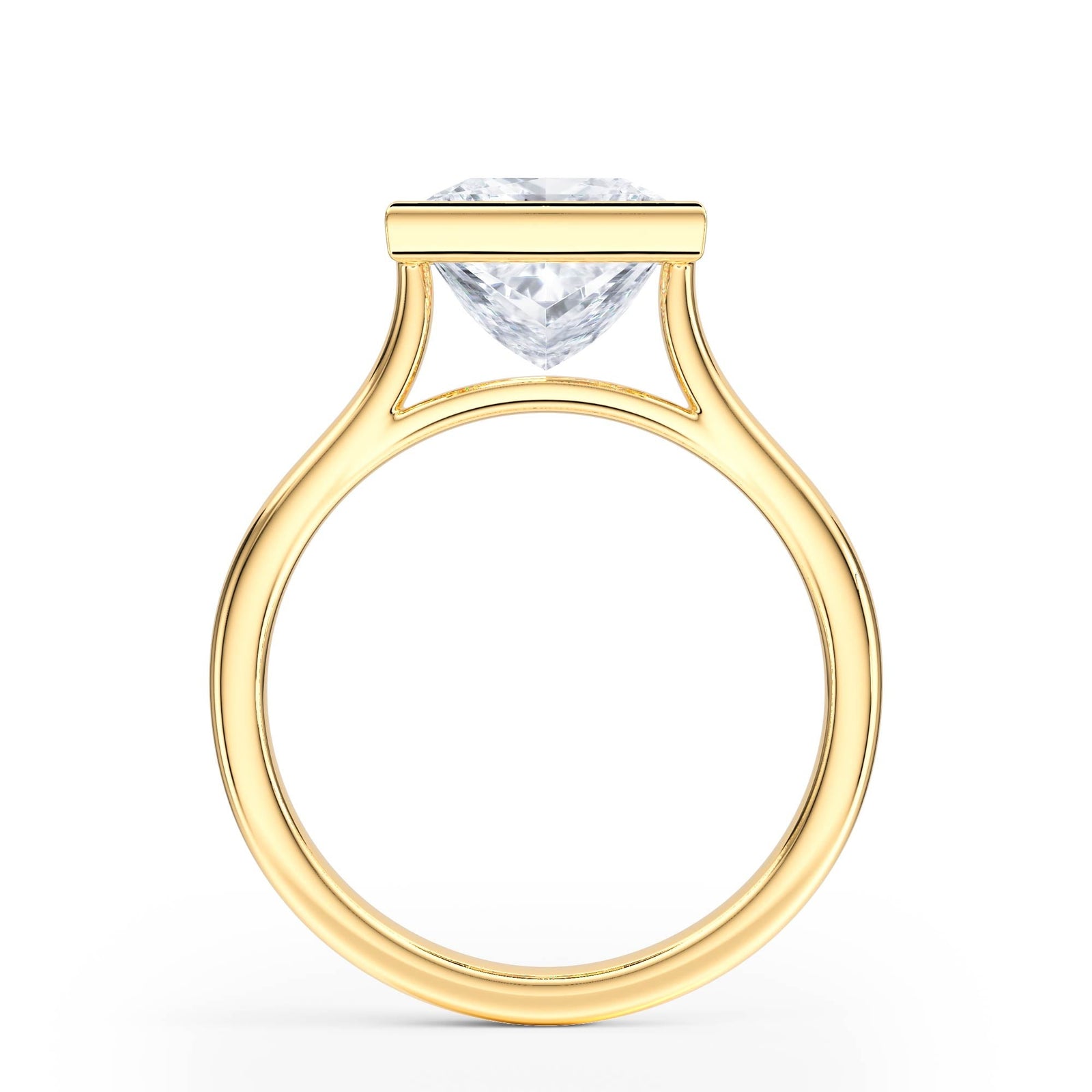 Full Bezel Princess Diamond Engagement Ring - R1244 in Ring by 18 KARATS INC.