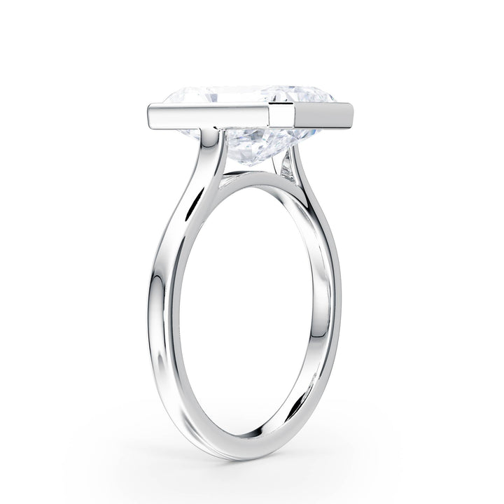 Full Bezel Radiant Diamond Engagement Ring - R1242 in Ring by 18 KARATS INC.