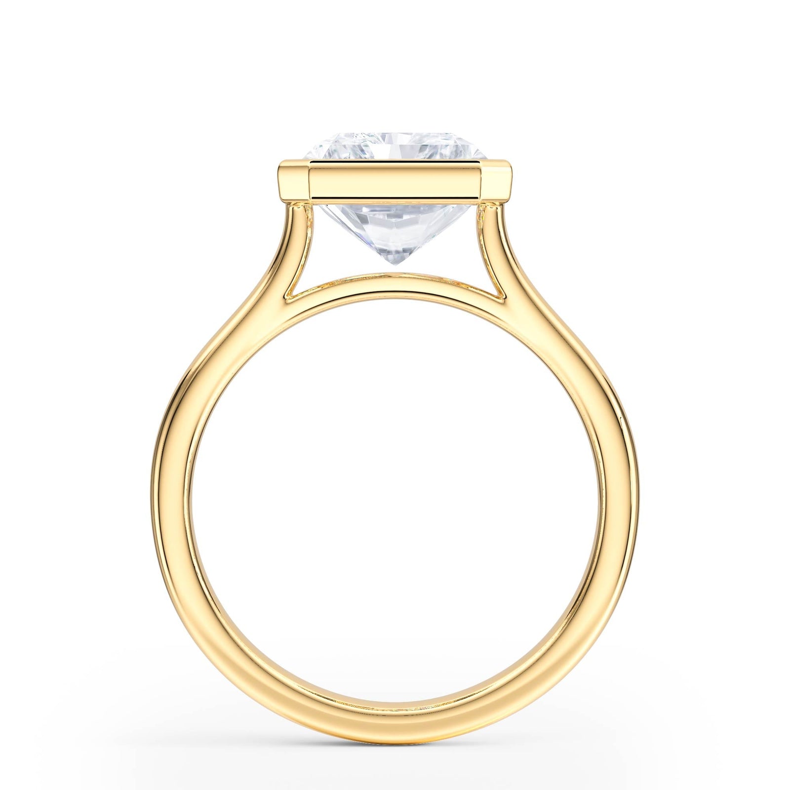 Full Bezel Radiant Diamond Engagement Ring - R1242 in Ring by 18 KARATS INC.