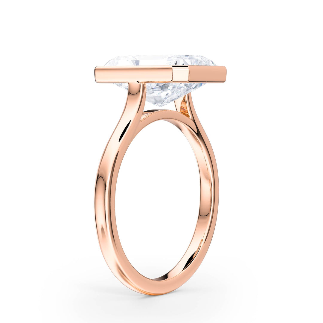 Full Bezel Radiant Diamond Engagement Ring - R1242 in Ring by 18 KARATS INC.