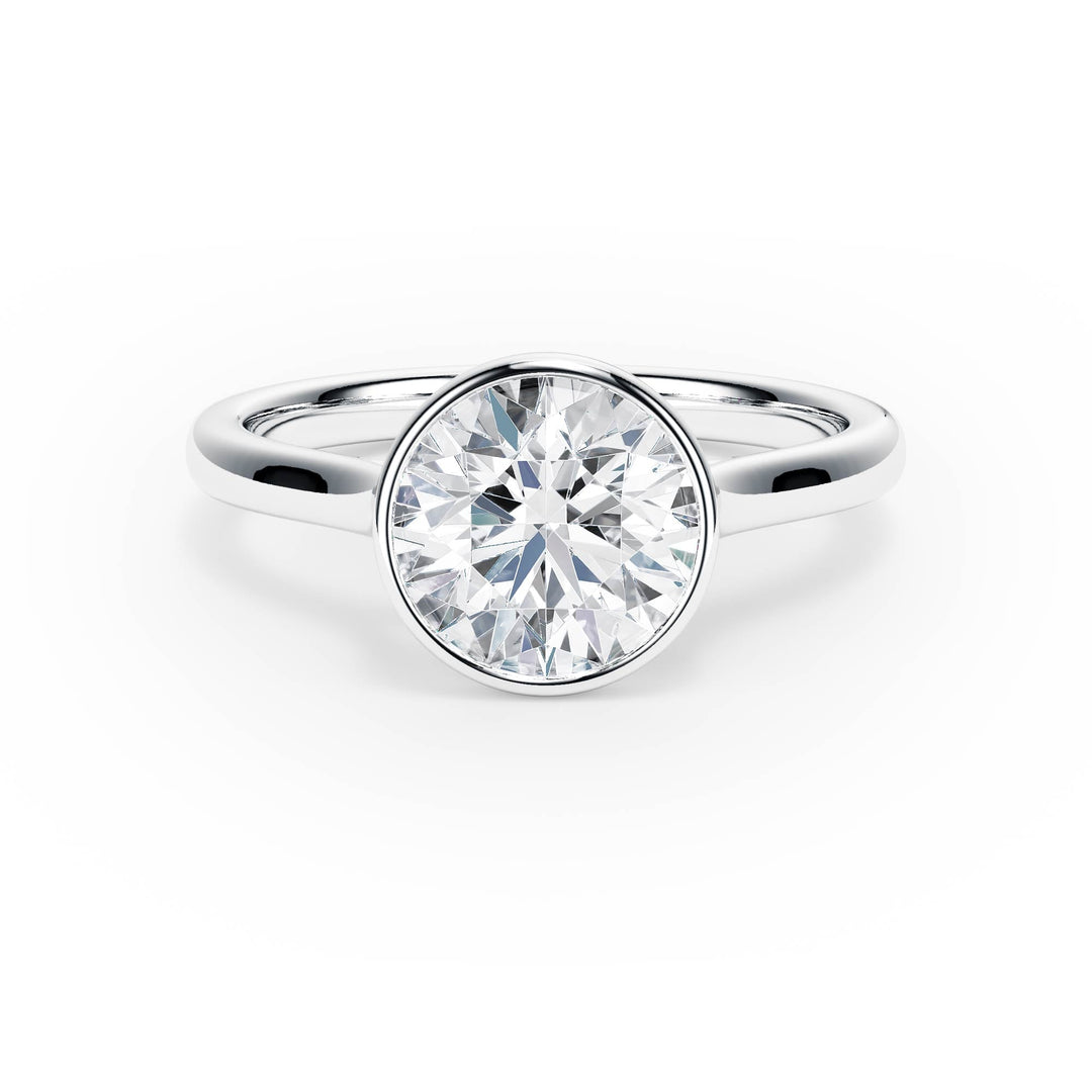 Full Bezel Round Diamond Engagement Ring - R1243 in Ring by 18 KARATS INC.