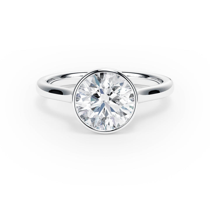 Full Bezel Round Diamond Engagement Ring - R1243 in Ring by 18 KARATS INC.