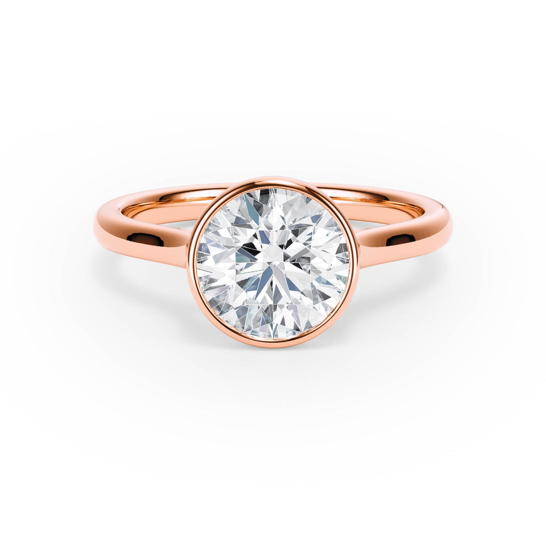 Full Bezel Round Diamond Engagement Ring - R1243 in Ring by 18 KARATS INC.
