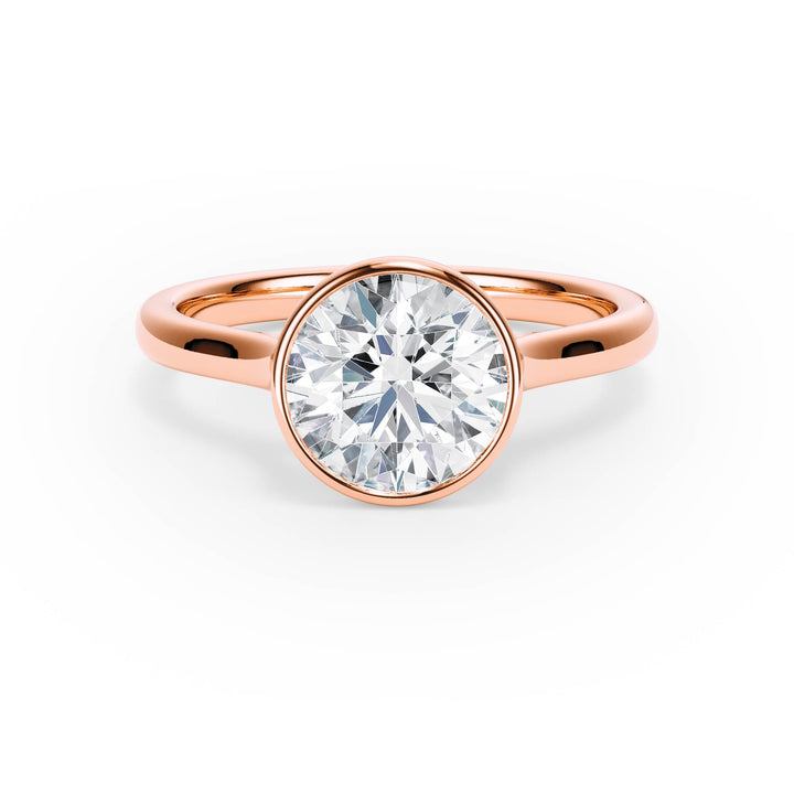 Full Bezel Round Diamond Engagement Ring - R1243 in Ring by 18 KARATS INC.