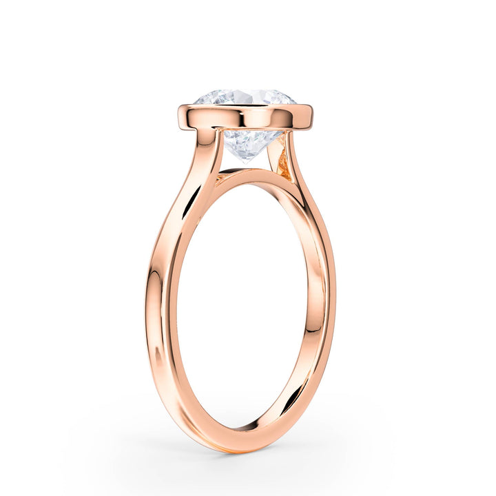 Full Bezel Round Diamond Engagement Ring - R1243 in Ring by 18 KARATS INC.