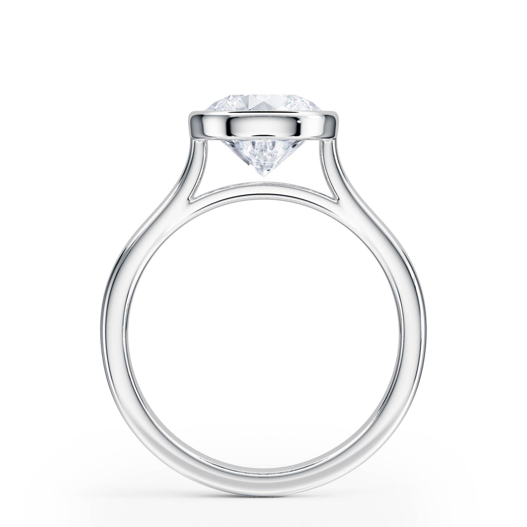 Full Bezel Round Diamond Engagement Ring - R1243 in Ring by 18 KARATS INC.