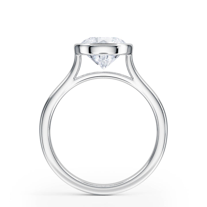 Full Bezel Round Diamond Engagement Ring - R1243 in Ring by 18 KARATS INC.