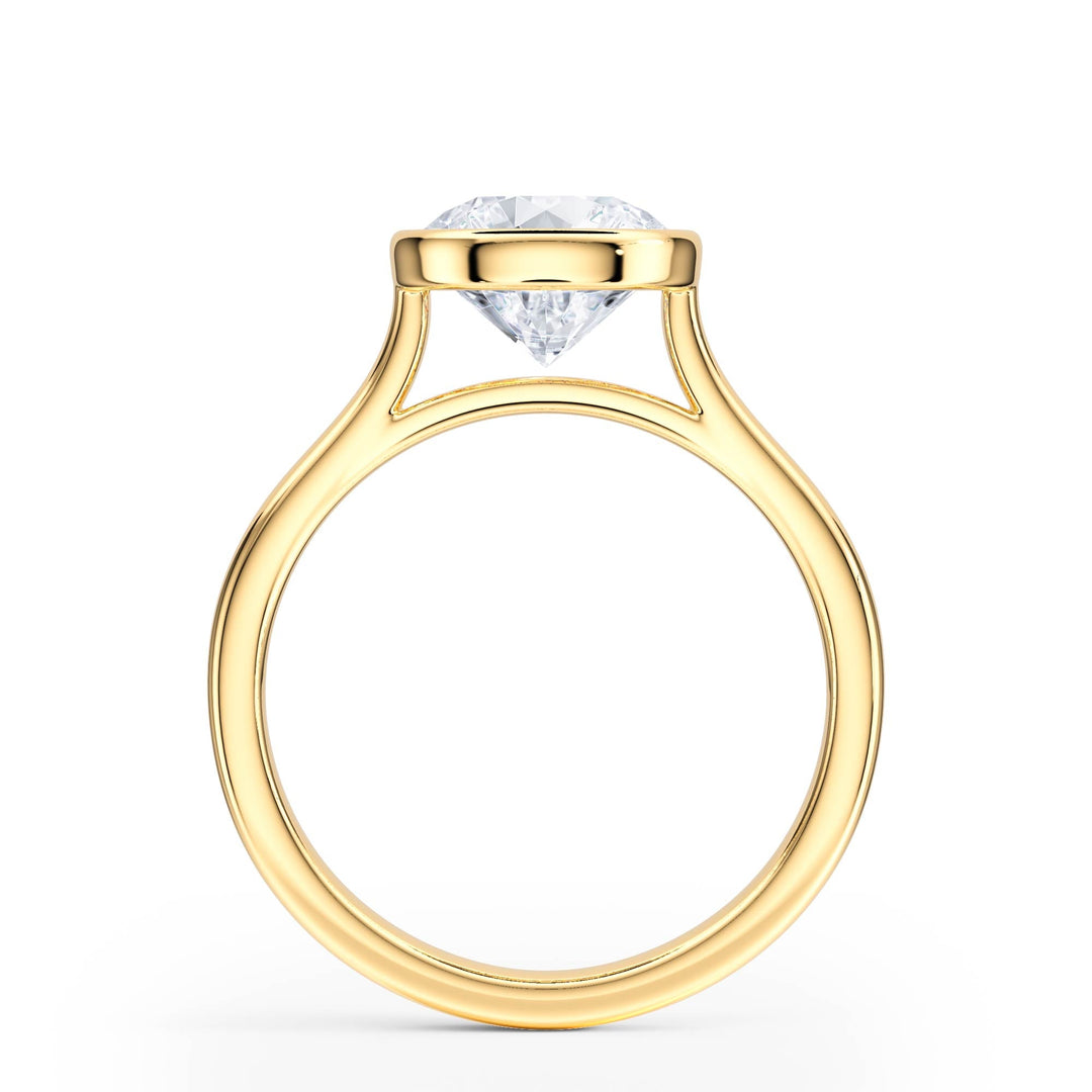 Full Bezel Round Diamond Engagement Ring - R1243 in Ring by 18 KARATS INC.