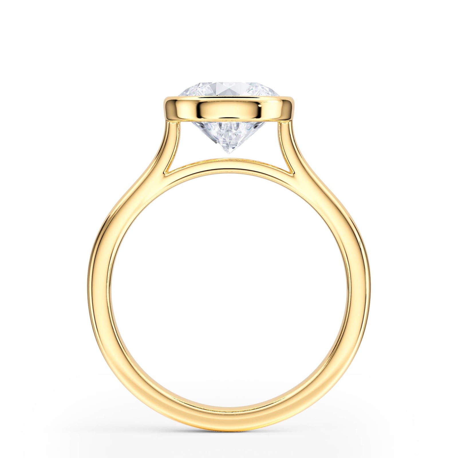 Full Bezel Round Diamond Engagement Ring - R1243 in Ring by 18 KARATS INC.