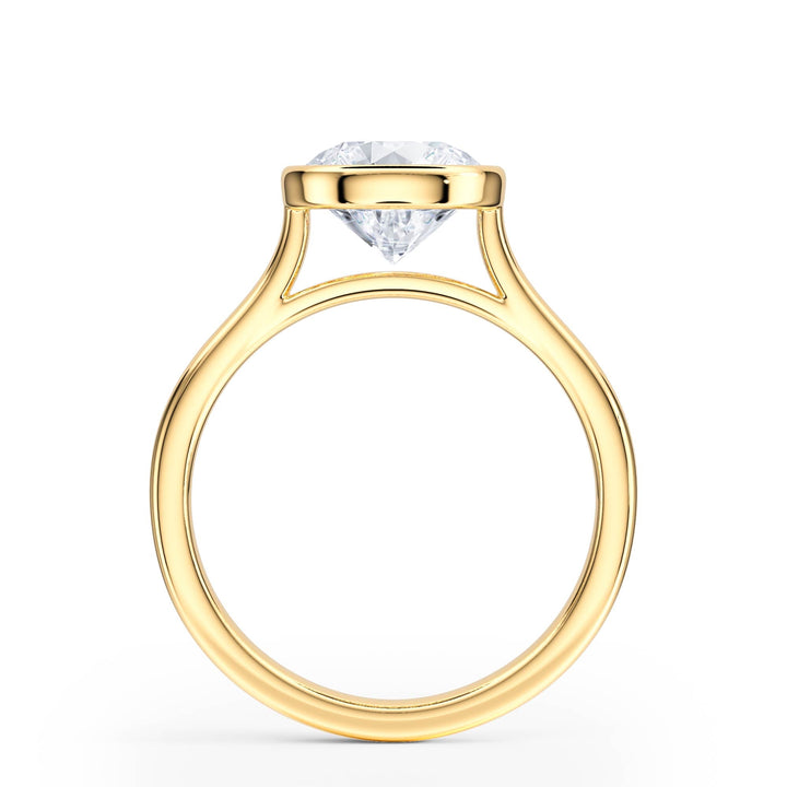 Full Bezel Round Diamond Engagement Ring - R1243 in Ring by 18 KARATS INC.