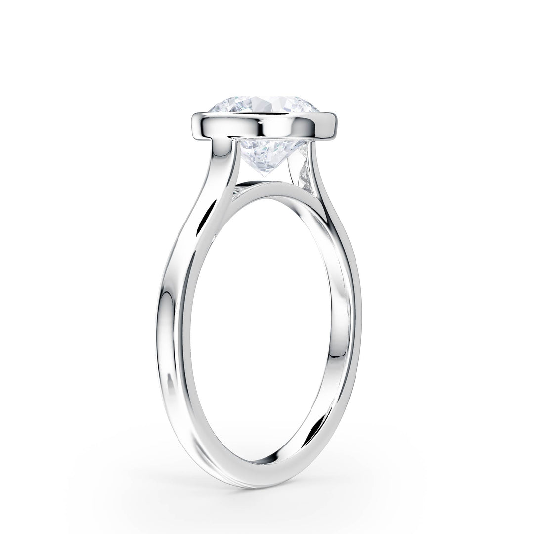 Full Bezel Round Diamond Engagement Ring - R1243 in Ring by 18 KARATS INC.