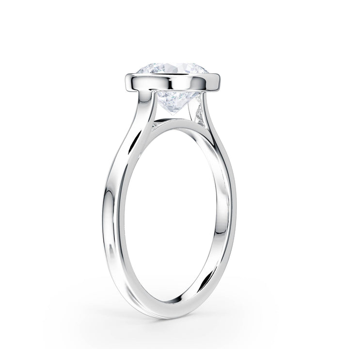 Full Bezel Round Diamond Engagement Ring - R1243 in Ring by 18 KARATS INC.
