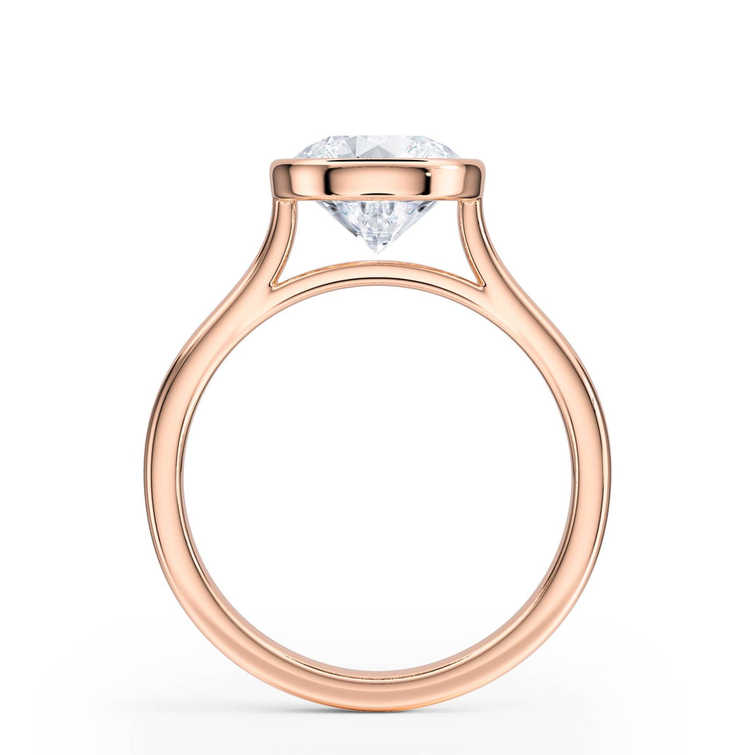 Full Bezel Round Diamond Engagement Ring - R1243 in Ring by 18 KARATS INC.