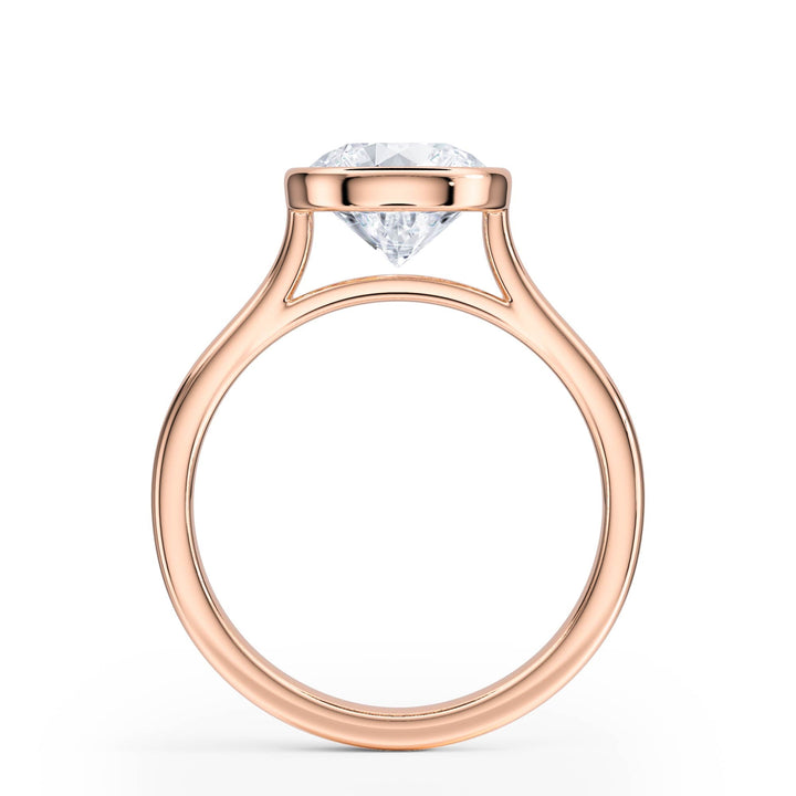Full Bezel Round Diamond Engagement Ring - R1243 in Ring by 18 KARATS INC.