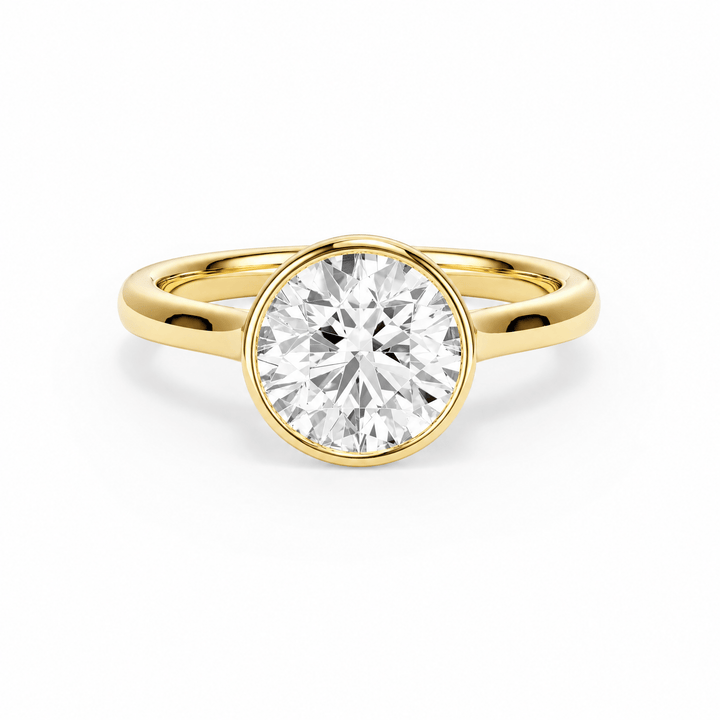 Full Bezel Round Lab Diamond Engagement Ring in Ready Rings by 18 KARATS INC.