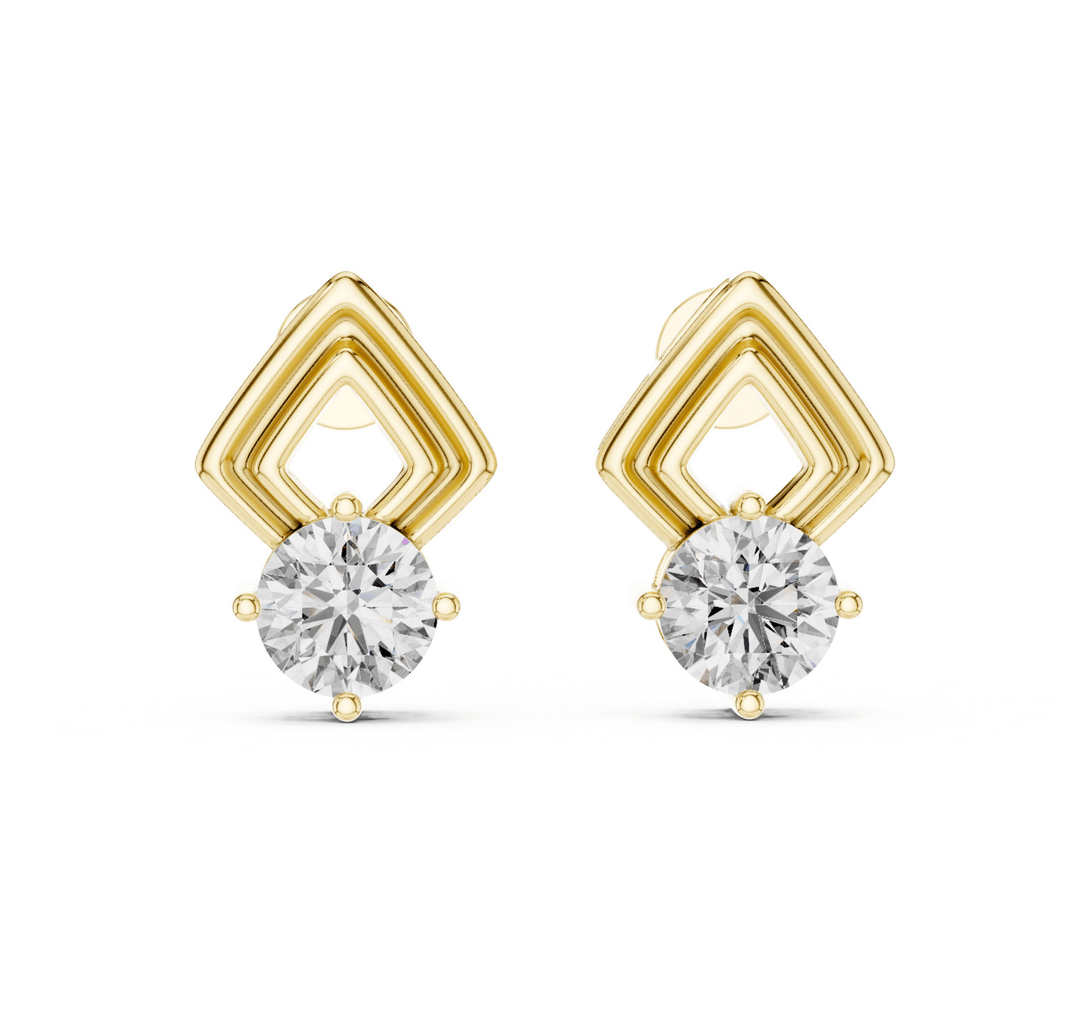 Geometric 2.5 ctw Diamond Stud Earrings - E1125 in Earrings by 18 KARATS INC.