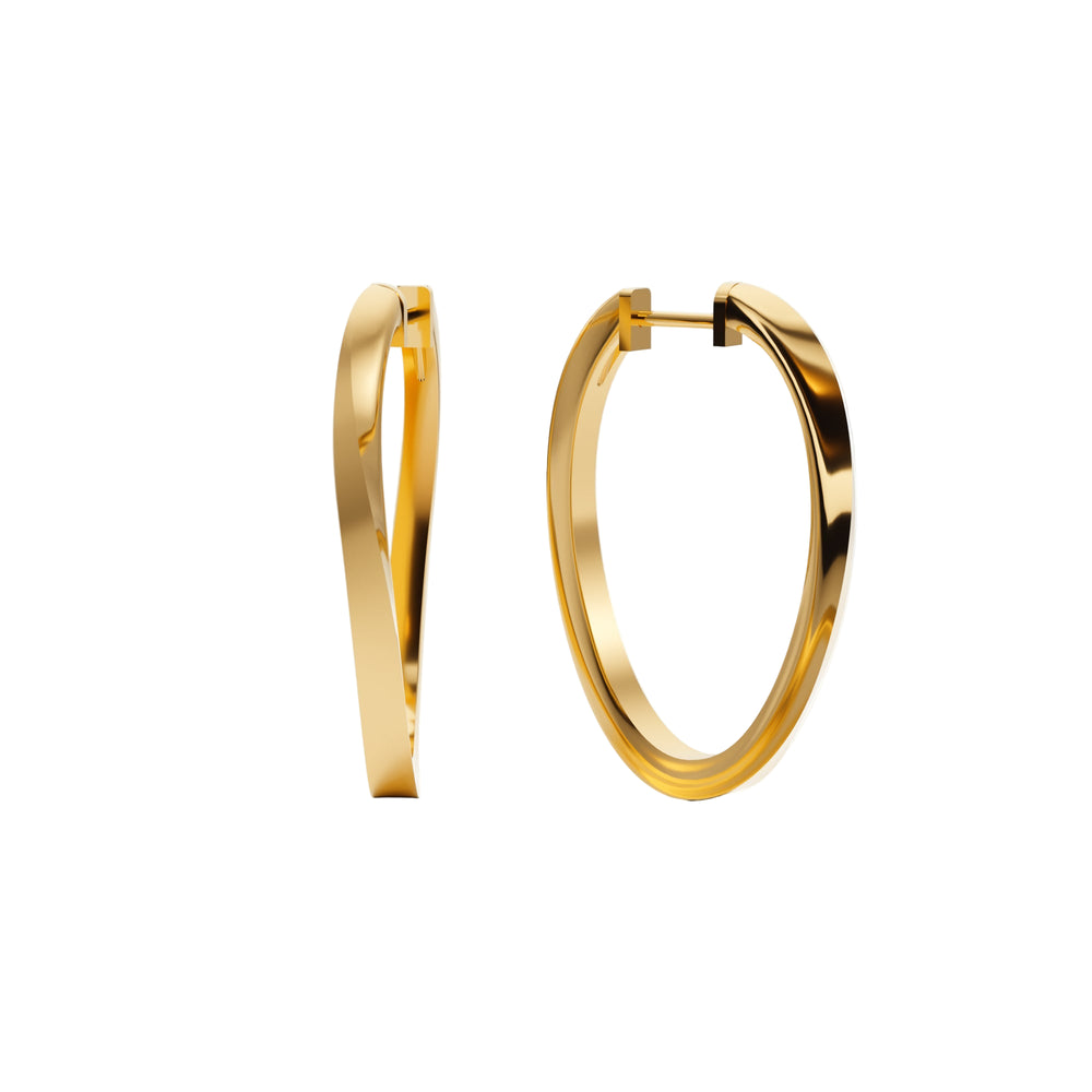 Gold Hoop Earrings - E1104 in Earrings by 18 KARATS