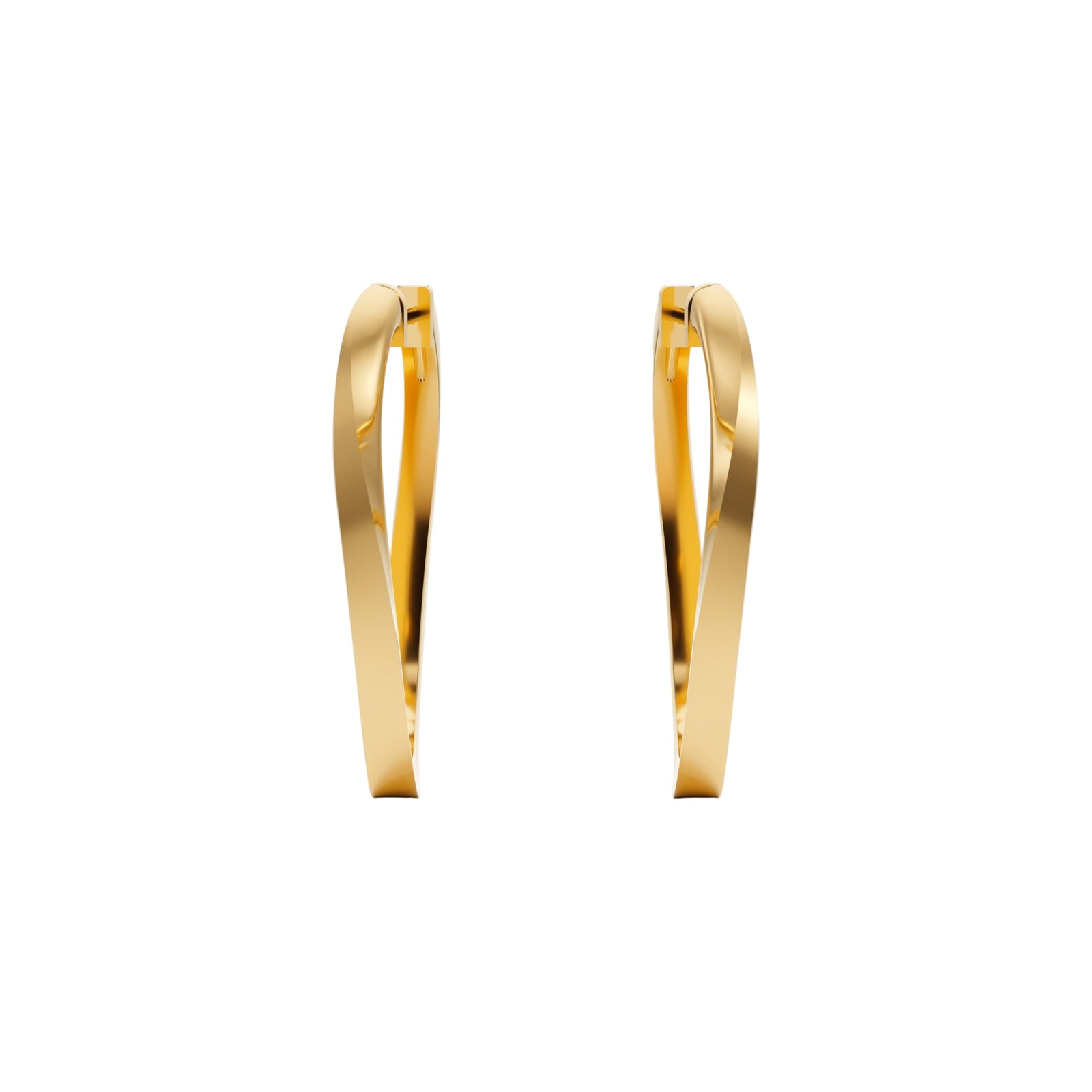Gold Hoop Earrings - E1104 in Earrings by 18 KARATS