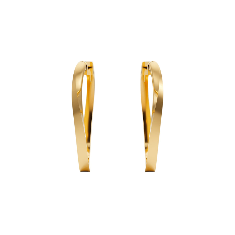 Gold Hoop Earrings - E1104 in Earrings by 18 KARATS