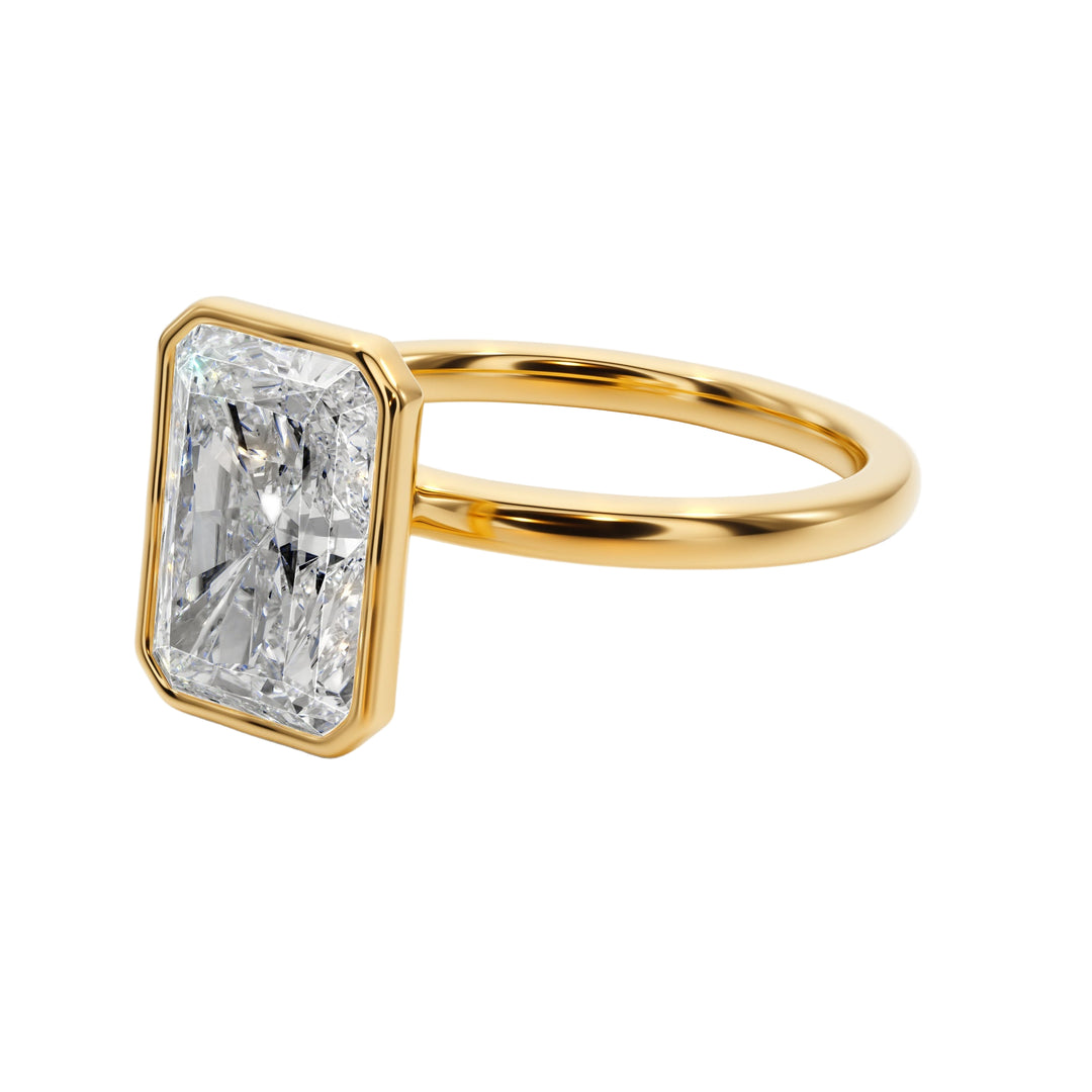 Golden Radiance Bezel Engagement Ring -  R1016 in Ring by 18 KARATS