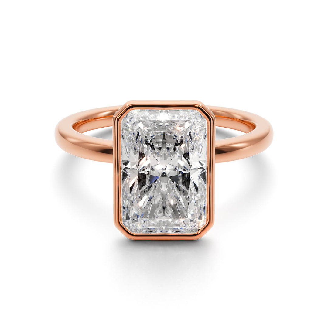 Golden Radiance Bezel Engagement Ring -  R1016 in Ring by 18 KARATS