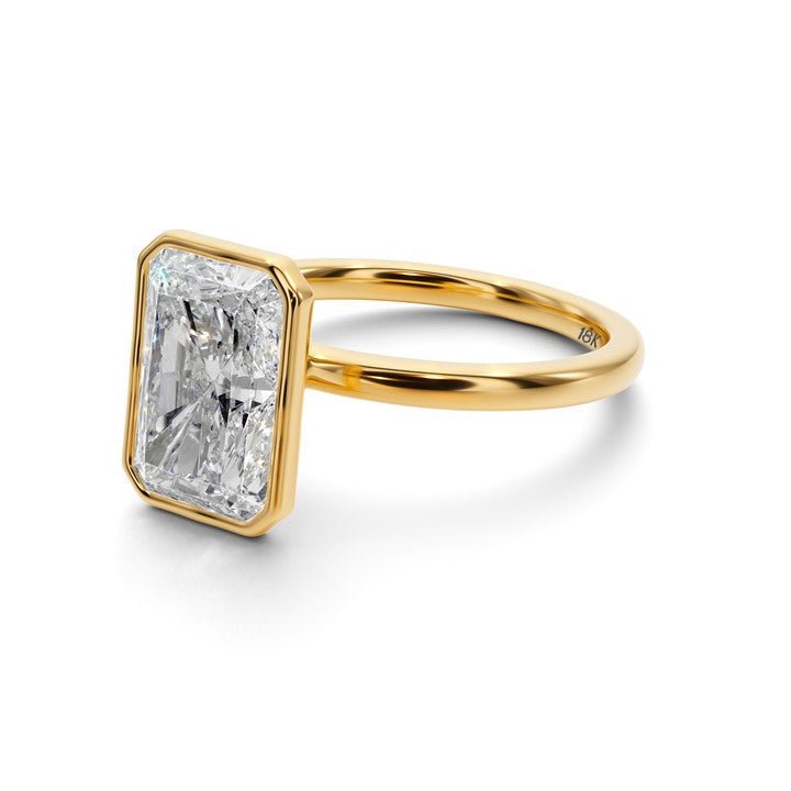 Golden Radiance Bezel Engagement Ring -  R1016 in Ring by 18 KARATS