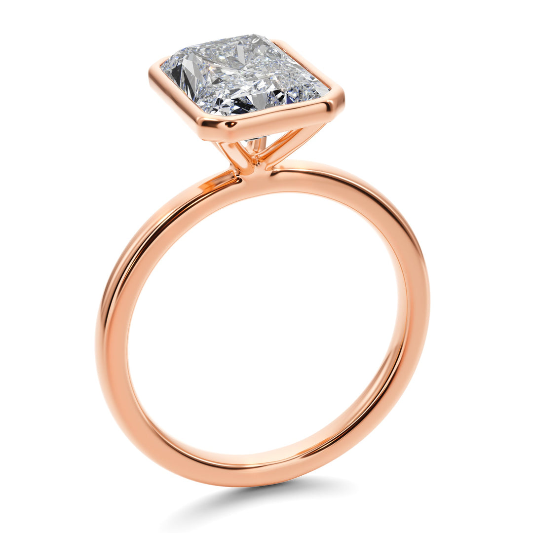 Golden Radiance Bezel Engagement Ring -  R1016 in Ring by 18 KARATS