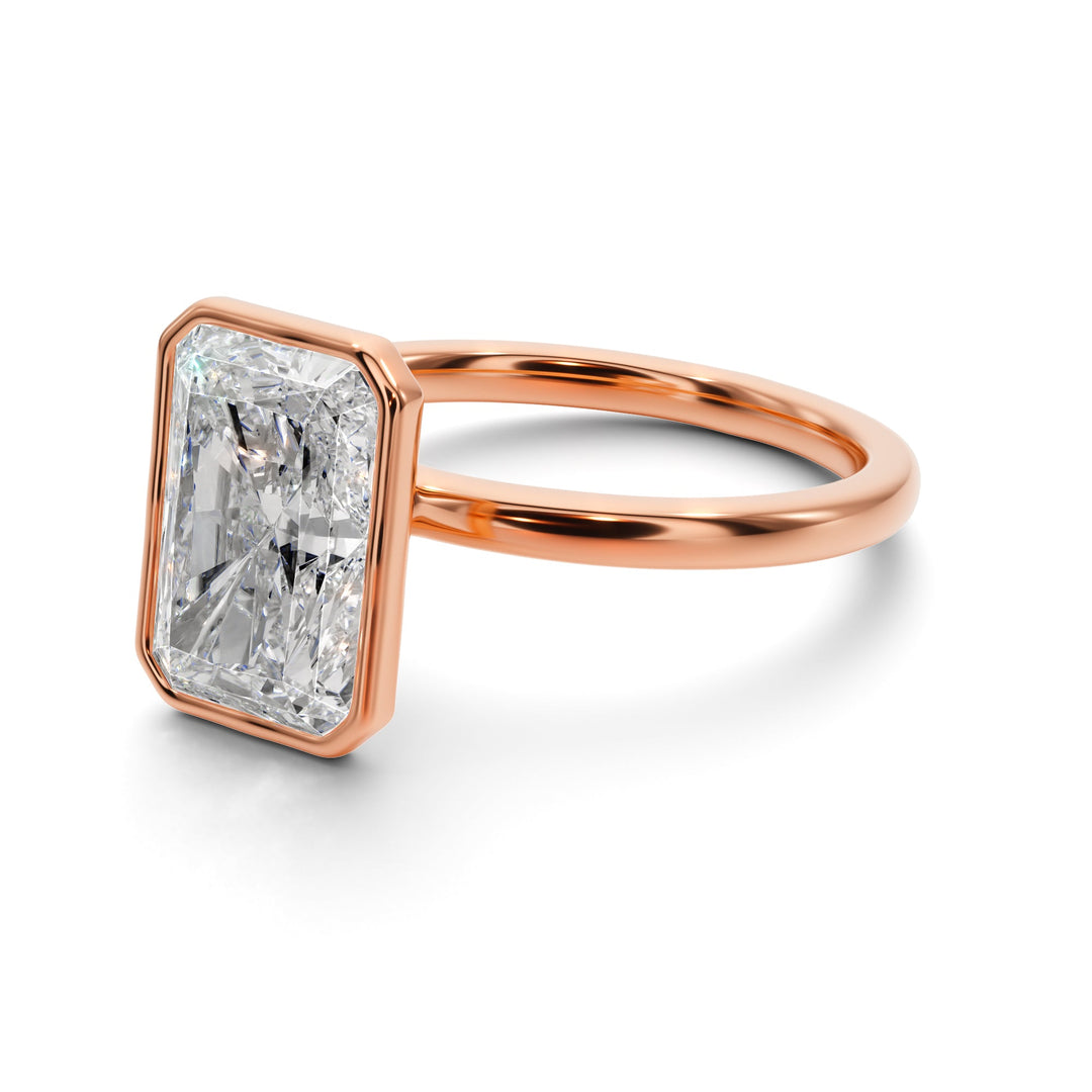 Golden Radiance Bezel Engagement Ring -  R1016 in Ring by 18 KARATS