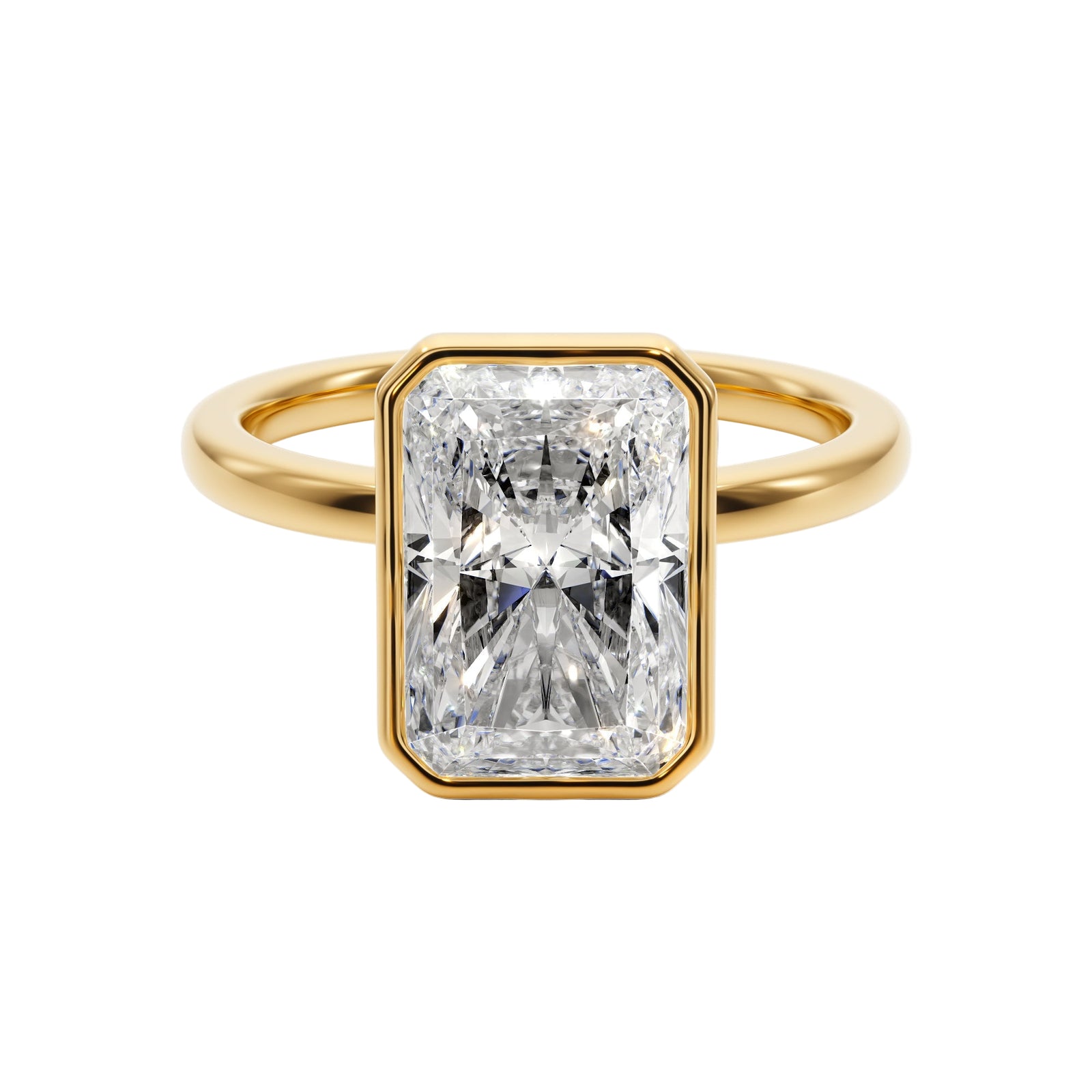 Golden Radiance Bezel Engagement Ring -  R1016 in Ring by 18 KARATS