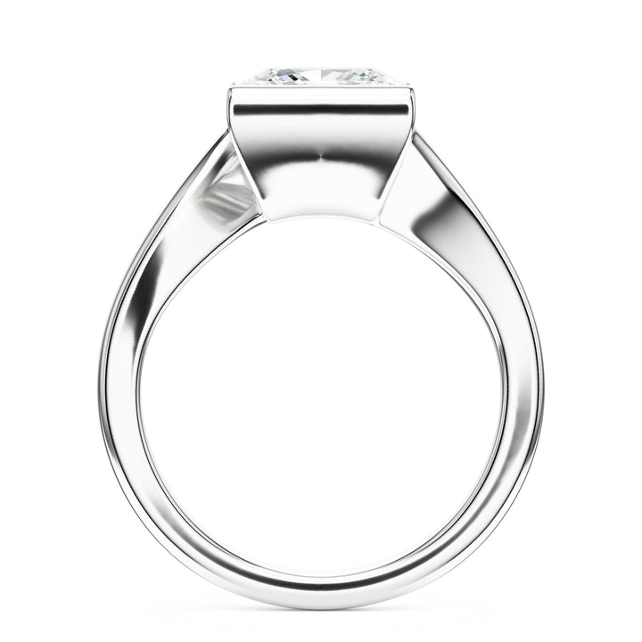 Half-Bezel Twist Princess Diamond Engagement Ring in Ring by 18 KARATS INC.