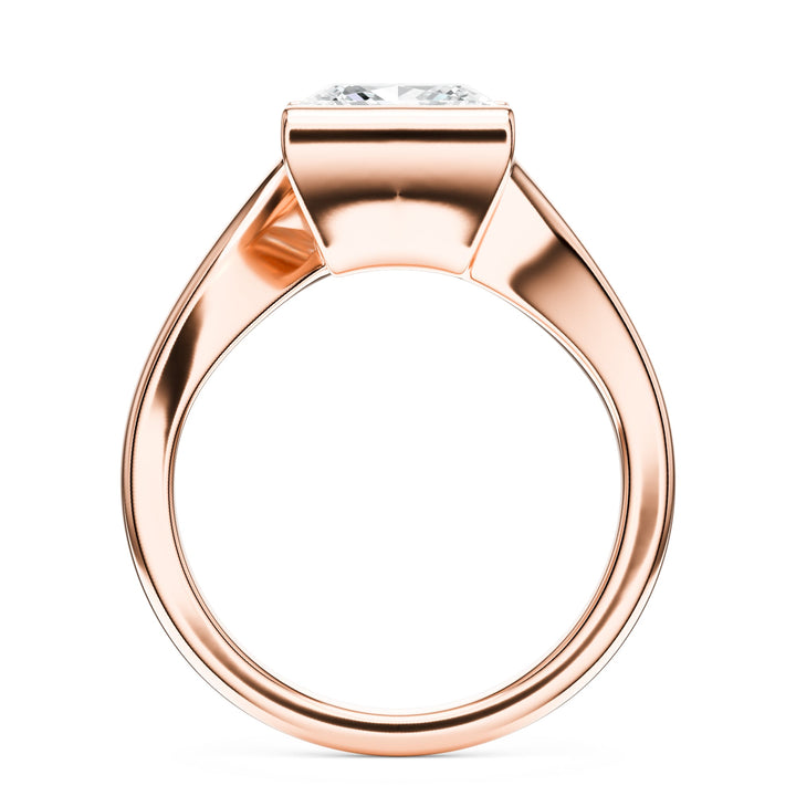Half-Bezel Twist Princess Diamond Engagement Ring in Ring by 18 KARATS INC.