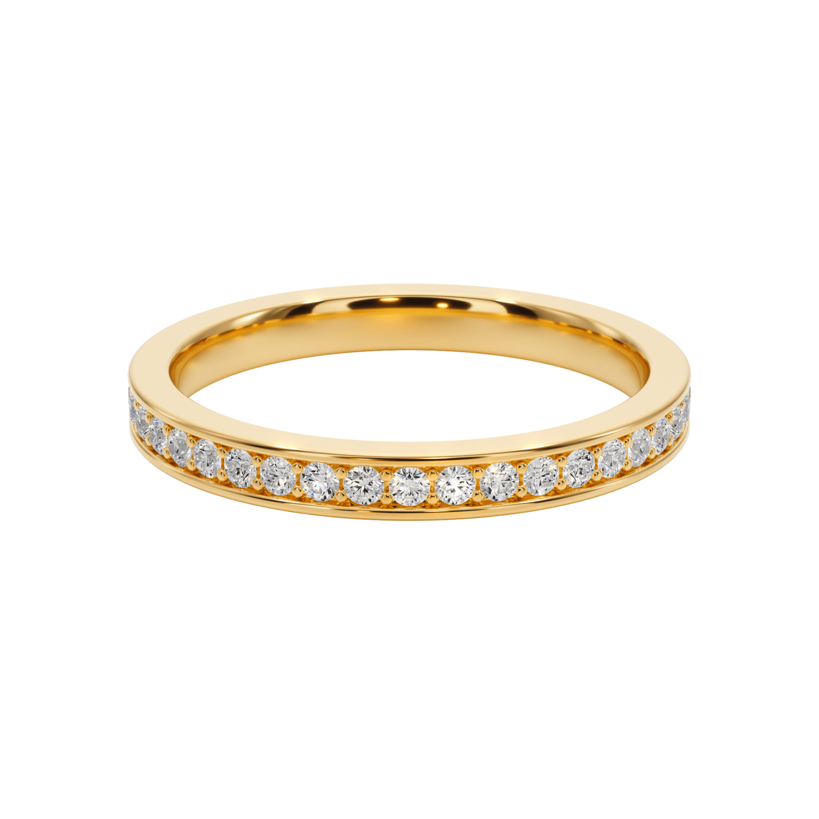 Half - Eternity Pavé Wedding Band - B1002 in Wedding Bands by 18 KARATS INC.