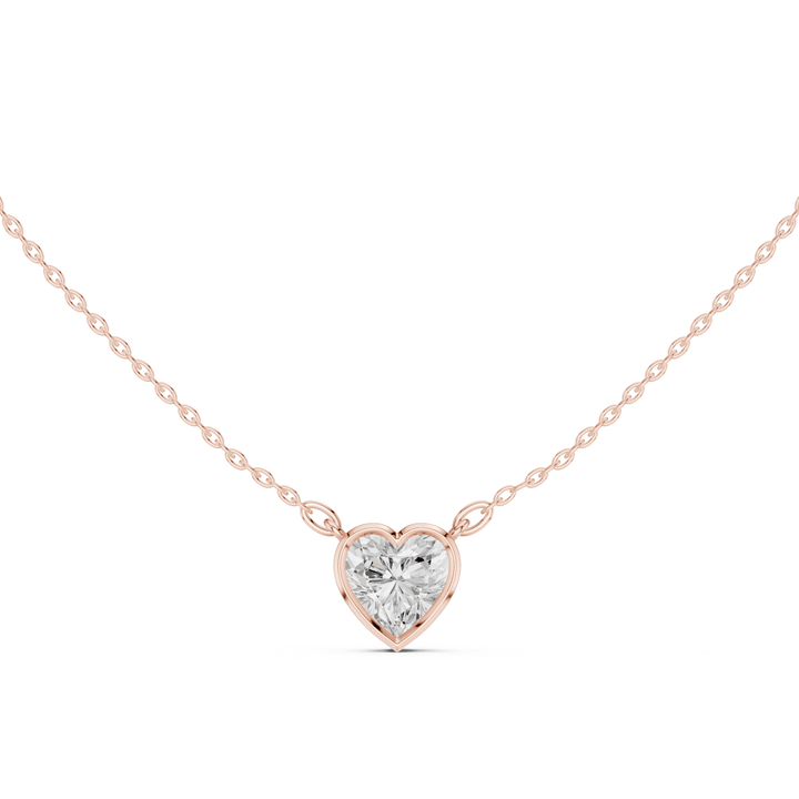 Heart Cut Diamond Bezel Solitaire Pendant - P1135HT in Necklace by 18 KARATS INC.