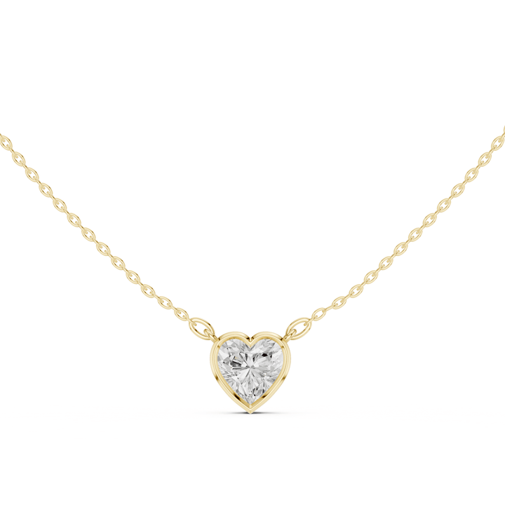 Heart Cut Diamond Bezel Solitaire Pendant - P1135HT in Necklace by 18 KARATS INC.