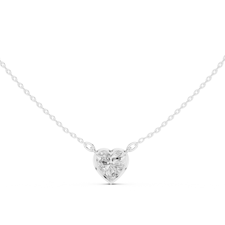 Heart Cut Diamond Bezel Solitaire Pendant - P1135HT in Necklace by 18 KARATS INC.
