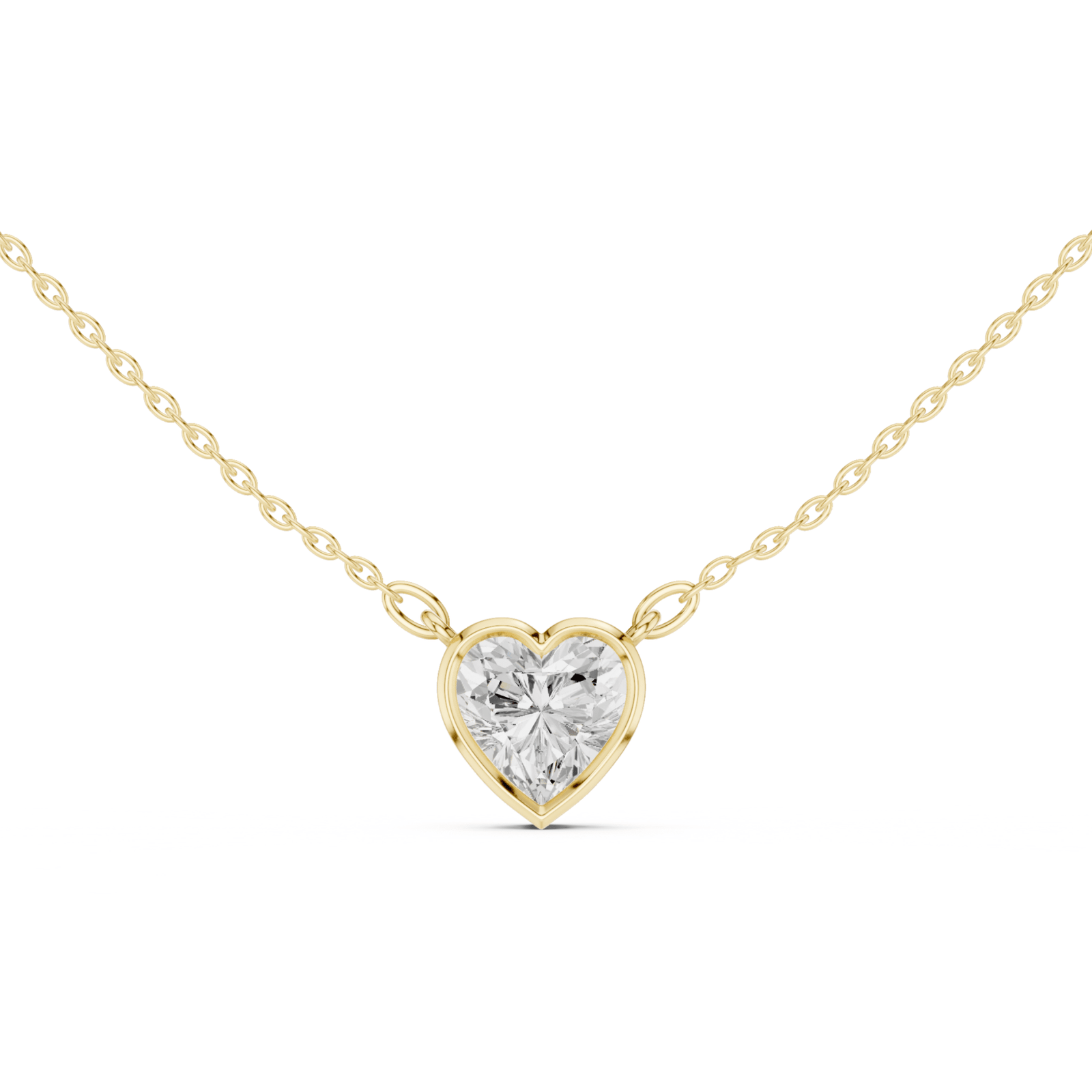 Heart Cut Diamond Bezel Solitaire Pendant - P1135HT in Necklace by 18 KARATS INC.
