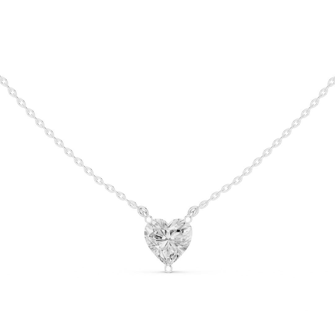 Heart Cut Diamond Solitaire Pendant - P1134HT in Necklace by 18 KARATS INC.