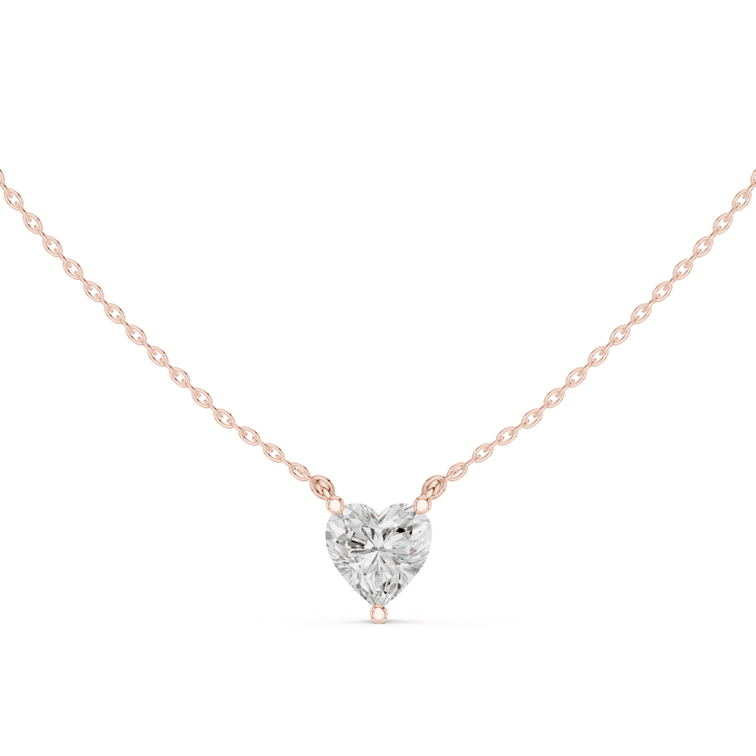 Heart Cut Diamond Solitaire Pendant - P1134HT in Necklace by 18 KARATS INC.