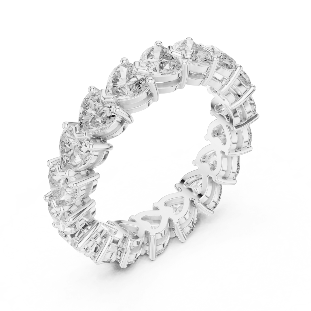 Heart Shape 4.85 ctw Diamond Eternity Band - B1176 in Wedding Bands by 18 KARATS INC.