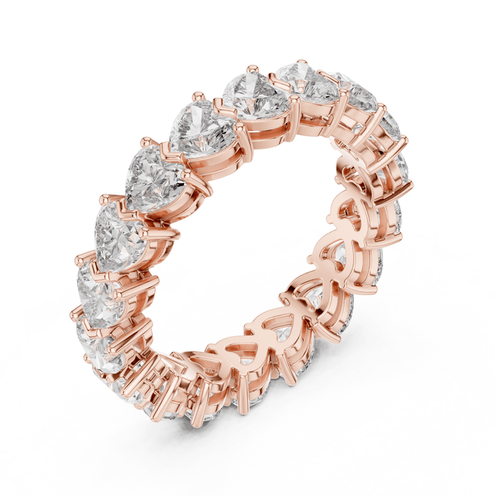 Heart Shape 4.85 ctw Diamond Eternity Band - B1176 in Wedding Bands by 18 KARATS INC.