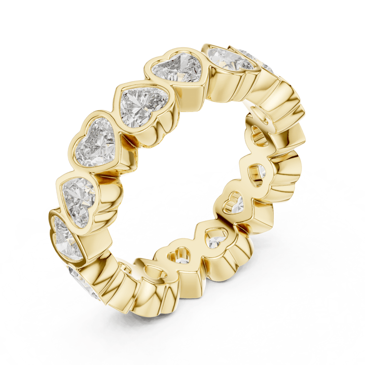 Heart Shape Bezel Set 3.67 ctw Diamond Eternity Band - B1175 in Wedding Bands by 18 KARATS INC.