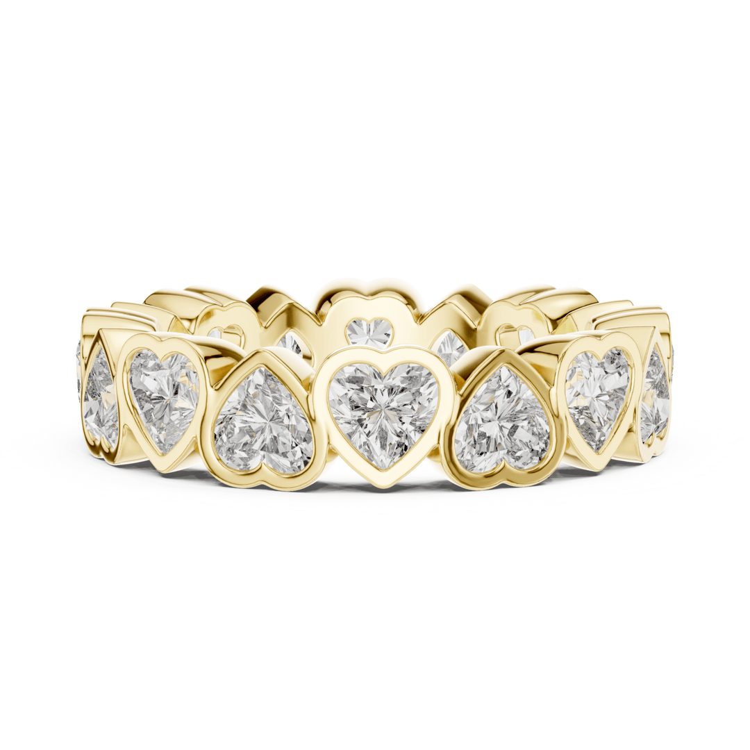 Heart Shape Bezel Set 3.67 ctw Diamond Eternity Band - B1175 in Wedding Bands by 18 KARATS INC.
