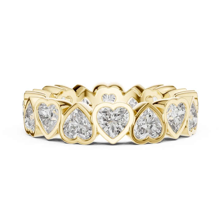 Heart Shape Bezel Set 3.67 ctw Diamond Eternity Band - B1175 in Wedding Bands by 18 KARATS INC.