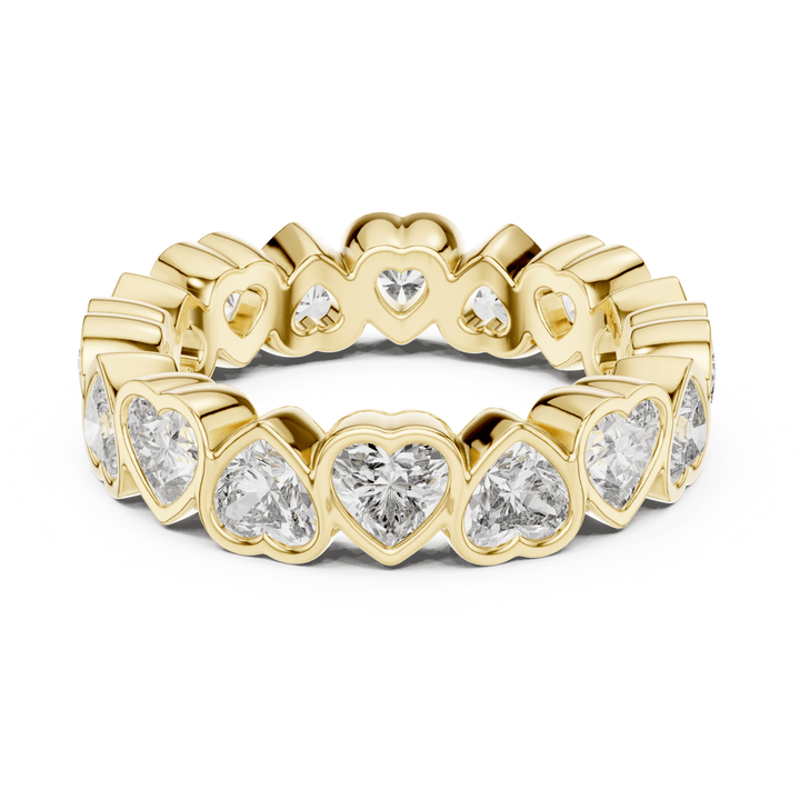 Heart Shape Bezel Set 3.67 ctw Diamond Eternity Band - B1175 in Wedding Bands by 18 KARATS INC.