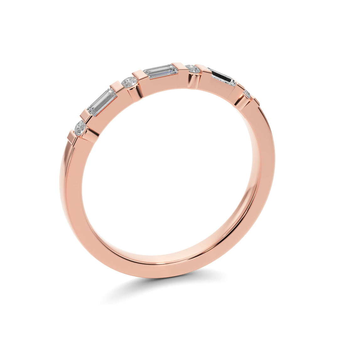 Heartlight 7 Stone Diamond and Gold Band - B1010 in Wedding Bands by 18 KARATS