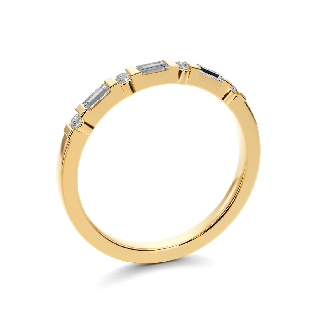 Heartlight 7 Stone Diamond and Gold Band - B1010 in Wedding Bands by 18 KARATS
