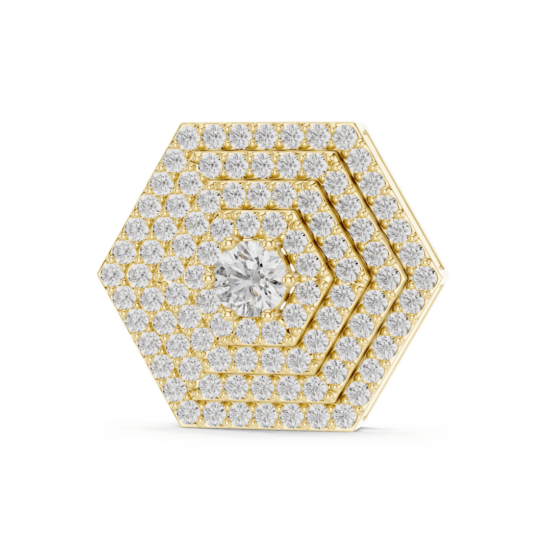 Hexagon Diamond Pendant Necklace - P1131 in Necklace by 18 KARATS INC.