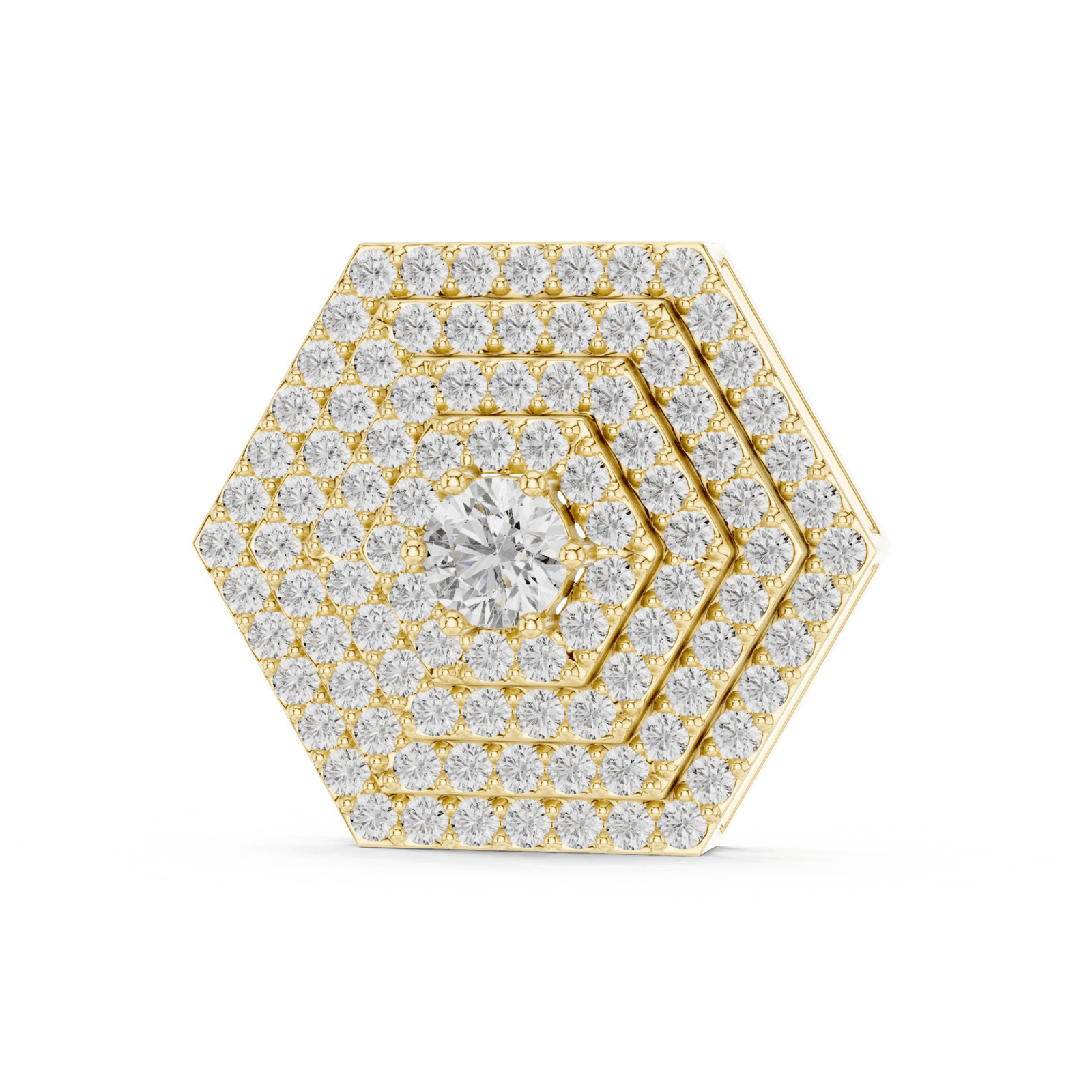 Hexagon Diamond Pendant Necklace - P1131 in Necklace by 18 KARATS INC.