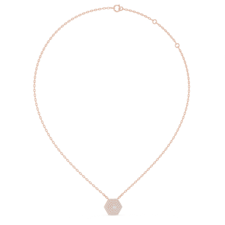 Hexagon Diamond Pendant Necklace - P1131 in Necklace by 18 KARATS INC.