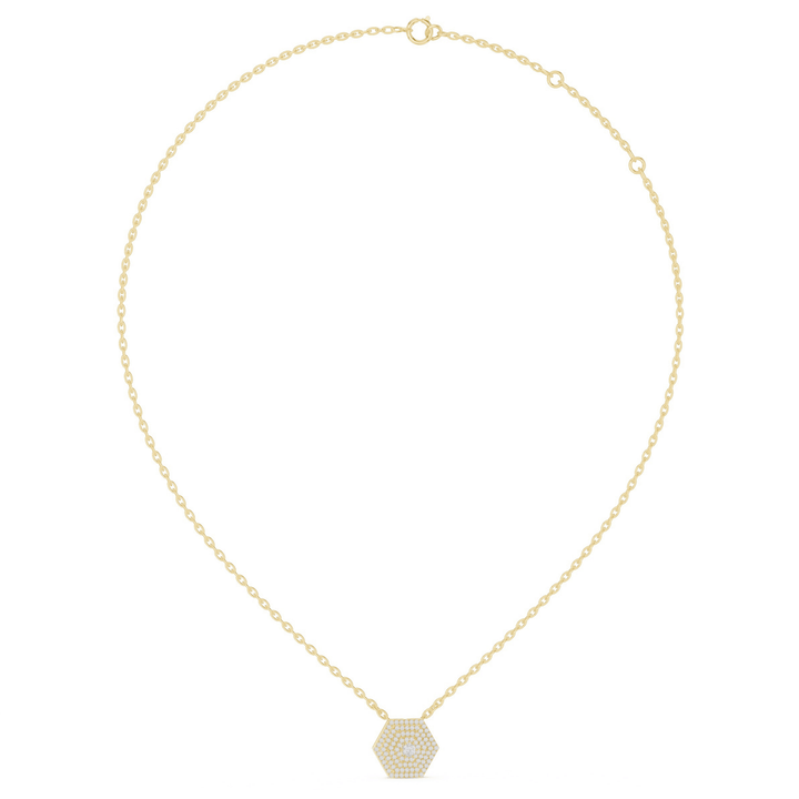 Hexagon Diamond Pendant Necklace - P1131 in Necklace by 18 KARATS INC.